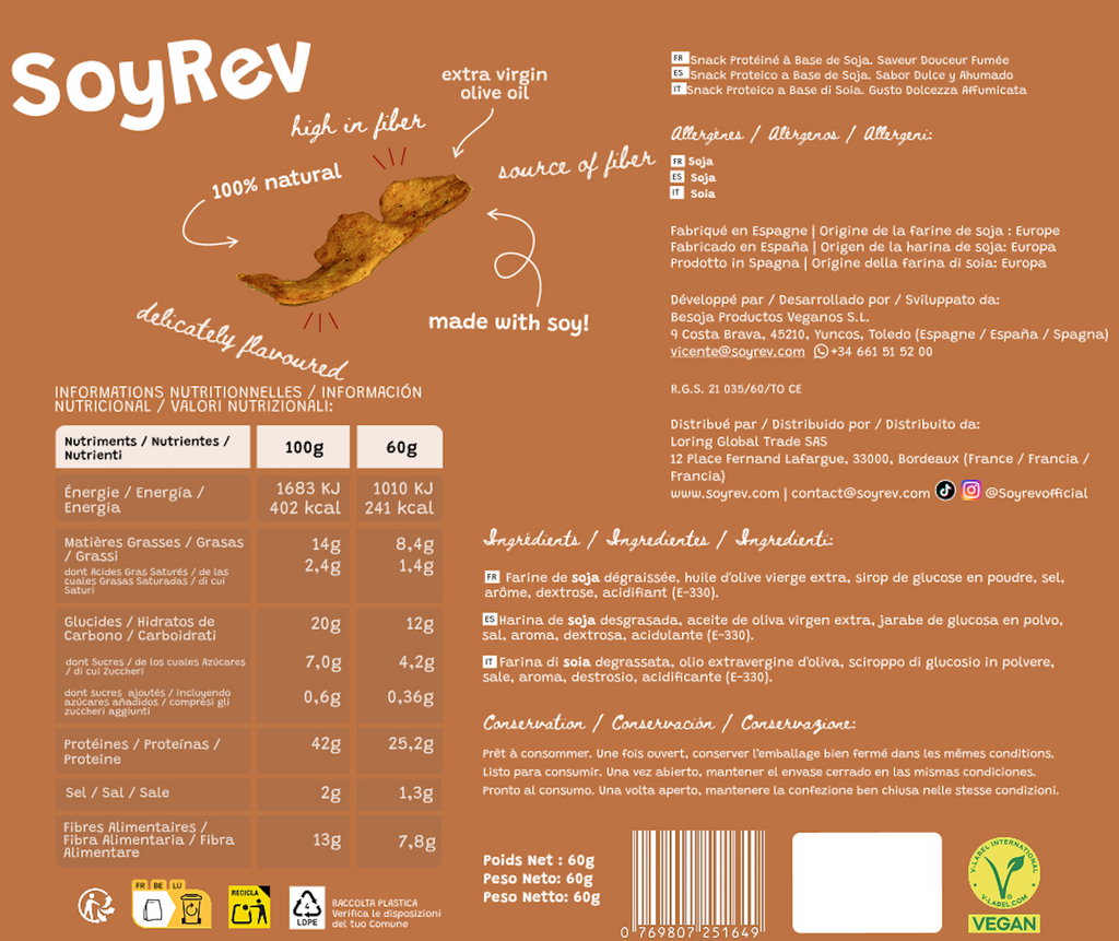 Pack 4 Saveurs - SoyRev - 42g de Protéines | Faible en glucides et lipides