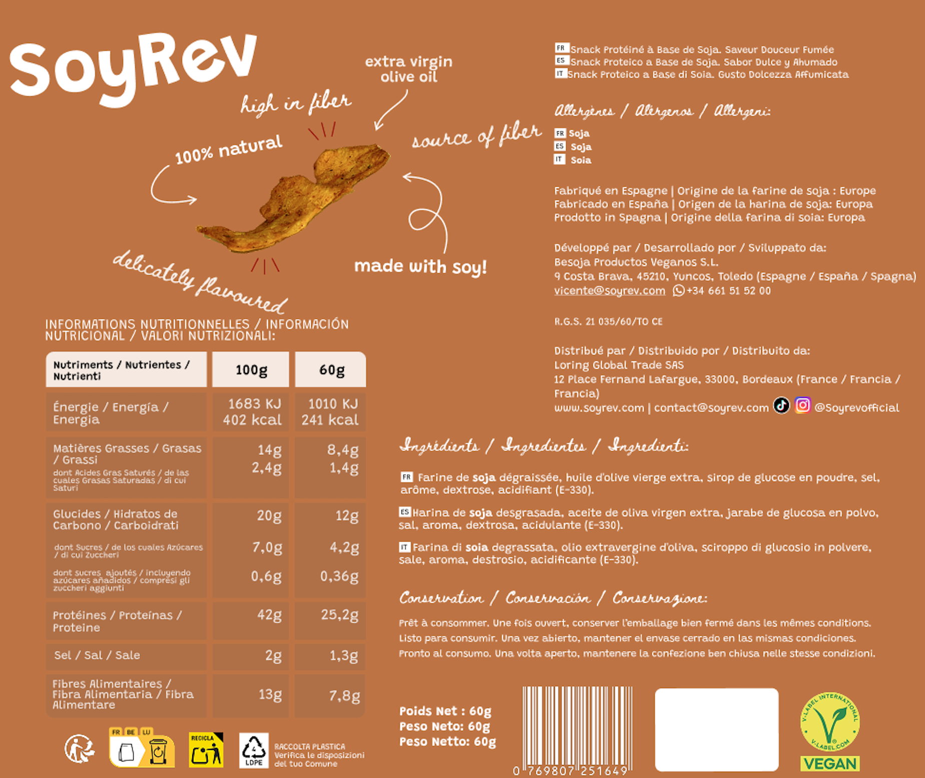 Pack 4 Saveurs - SoyRev - 42g de Protéines | Faible en glucides et lipides