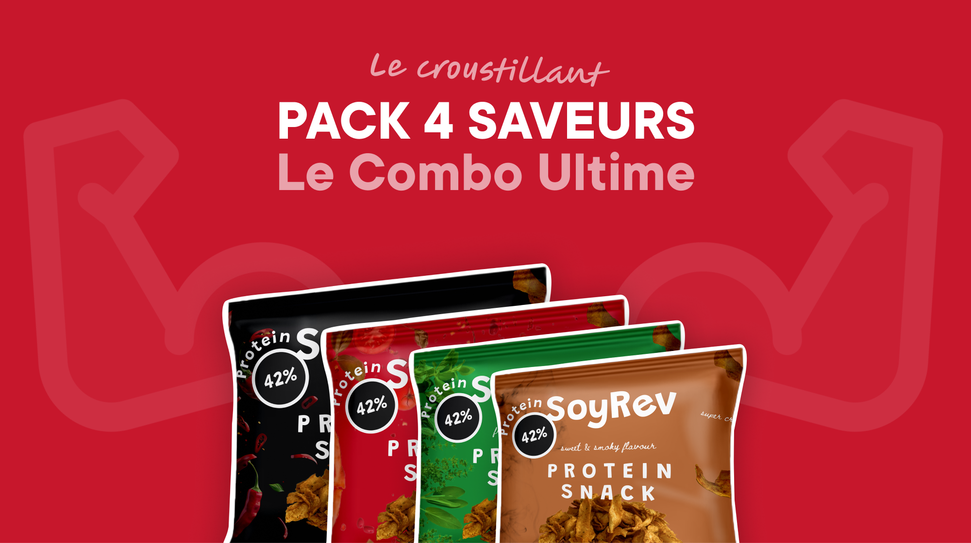 Pack 4 Saveurs - SoyRev - 42g de Protéines | Faible en glucides et lipides