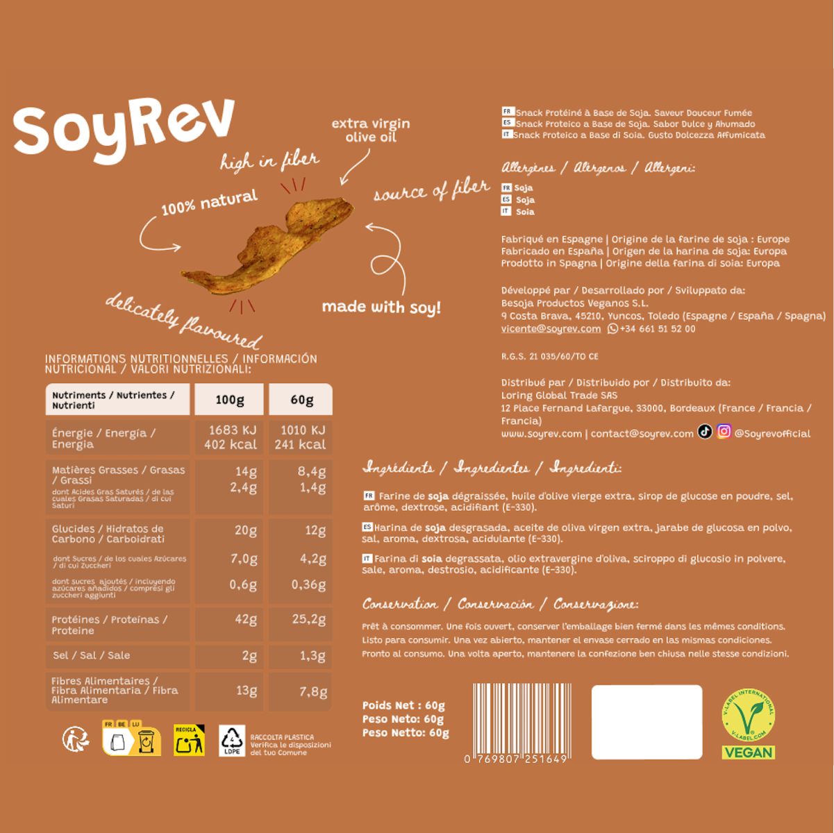Sweet & Smoky - SoyRev - 42g de Protéines | Faible en glucides et lipides