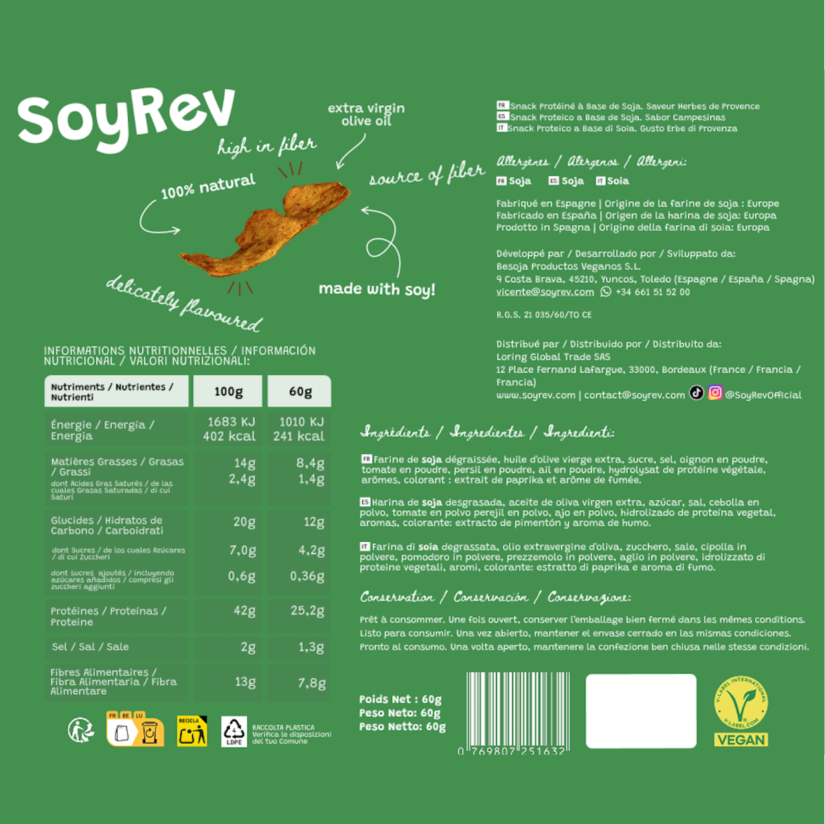 Fresh Herbs - SoyRev -  42g de Protéines | Faible en glucides et lipides